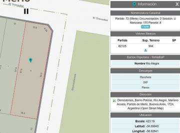 Terreno · 690m² · Venta Lote en Merlo 944 m² Totales