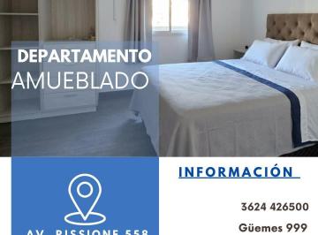 Departamento · 2 Dormitorios · 1 Cochera · Departamento Amueblado 1er Piso - Av Rissione 558