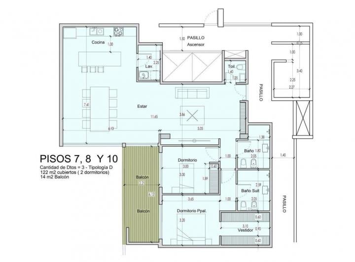 Departamento · 123m² · 3 Ambientes · 1 Cochera