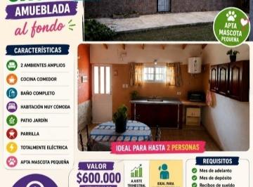 Casa de 2 ambientes, Mar del Plata · Alquiler Casa Al Fondo. Amueblada. Dos Ambientes. Ideal Para Dos Personas