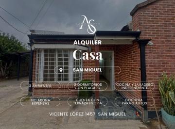 Casa · 80m² · 3 Ambientes · 3 Cocheras · Casa en San Miguel