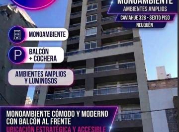 Departamento de 2 ambientes, Neuquén · Alquiler ¡Amplio Monoambiente con Balcón y Cochera en Neuquén Capital!