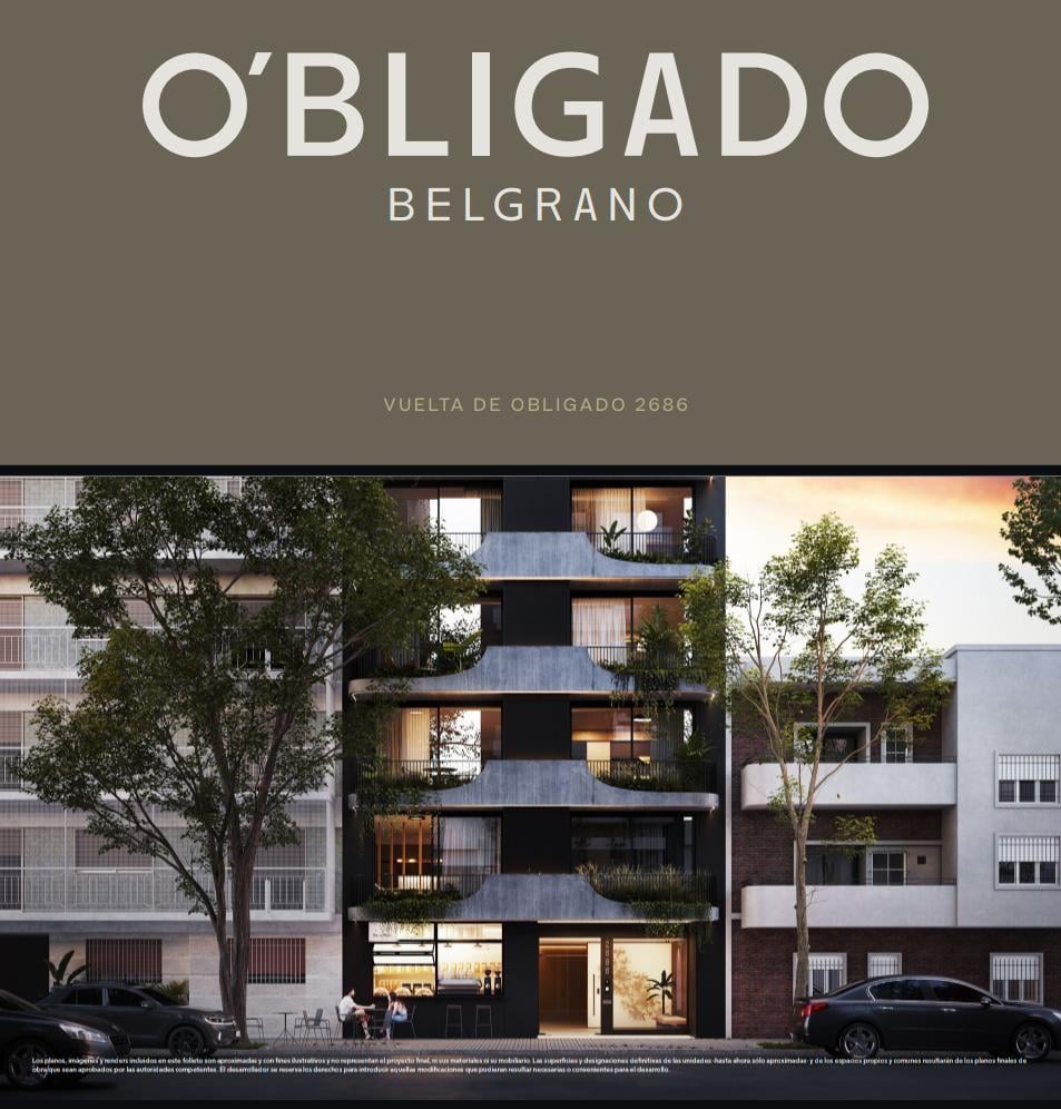 Monoambiente 26,6 m2 c/ Balcón - Vta de Obligado 2686 P4