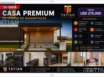 Casa · 230m² · 5 Ambientes · 2 Cocheras · Casa en Pampas de Manantiales
