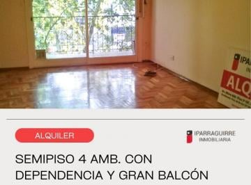 Departamento de 4 ambientes, Caballito · Semipiso de 4 Ambientes en Alquiler con Dependencia