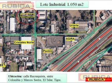 Terreno · 1050m² · Venta Terreno Industrial 1.050 m² El Talar Partido de Tigre