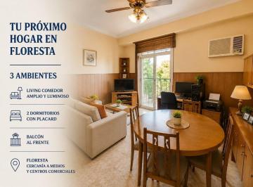 Departamento · 57m² · 3 Ambientes · Venta Departamento 3 Ambientes Floresta Balcon
