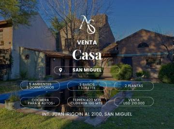 Casa · 190m² · 5 Ambientes · 4 Cocheras · Casa en Venta en San Miguel