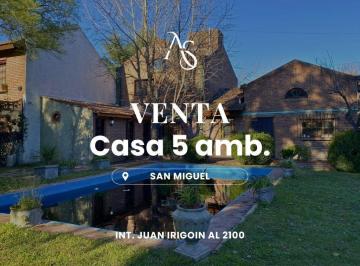 Casa · 190m² · 5 Ambientes · 4 Cocheras · Casa en Venta en San Miguel