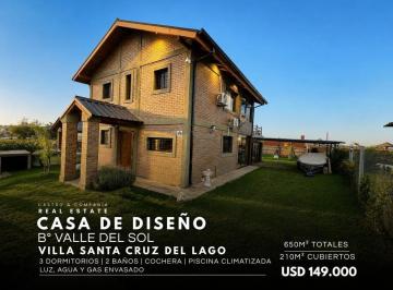 Casa · 210m² · 6 Ambientes · 1 Cochera · Casa de Diseño en Venta 3 Dorm. y Pileta Climatizada Valle del Sol – Villa Santa Cruz del Lago