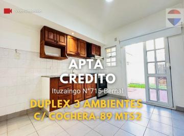 PH · 59m² · 3 Ambientes · 1 Cochera · Dúplex 3 Ambientes Ituzaingó 715, Bernal