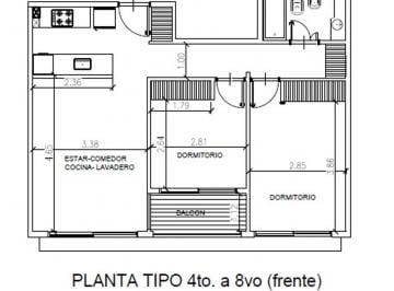 Departamento · 61m² · 3 Ambientes · Venta Departamento 3 Ambientes Barrio Norte en Construcción