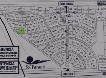 Terreno · 627m² · Venta Terreno en Barrio Privado Sol Paraná, Pueblo Esther.