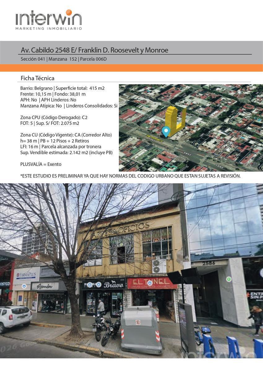 Av. Cabildo 2500 E/ Franklin D. Roosevelt y Monroe, Belgrano, Capital Federal