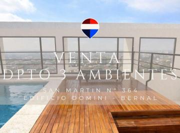 Departamento · 77m² · 3 Ambientes · Venta Depto 3 Amb 2 Baños Bernal Ctro Seguridad