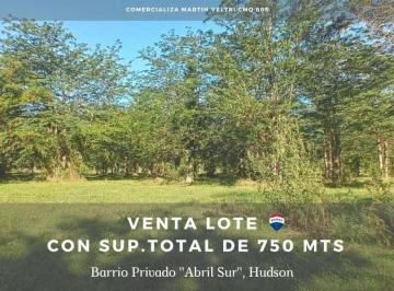 Terreno · 735m² · Venta Lote 750 m Barrio Privado Abril Sur Hudson