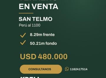 Terreno · 416m² · Terreno en Venta en San Telmo