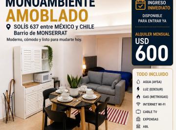 Departamento Alquiler de 1 ambiente · Monoambiente Amoblado en Alquiler – Monserrat