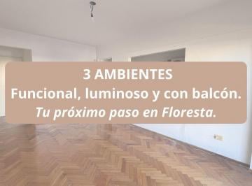 Departamento · 53m² · 3 Ambientes · Venta Departamento 3 Ambientes Floresta con Balcon