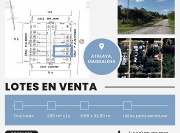 Terreno , Magdalena · Atalaya (Magdalena) 1 o 2 Terrenos en Block Dueño Vende