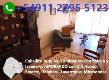 Departamento de 3 ambientes, Caballito · Caballito Pque Rivadavia Alquiler Departamento 3 Ambientes C/balcon Amoblado