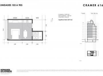 Departamento · 25m² · 1 Ambiente · Monoambiente Amenities Belgrano
