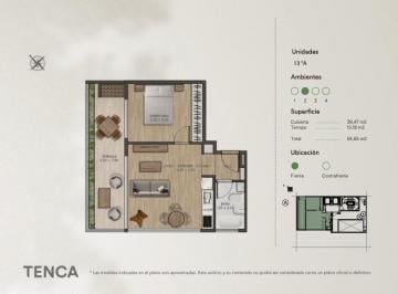 Departamento · 39m² · 2 Ambientes · 2 Ambientes en Construcción en Palermo Hollywood - Tenca
