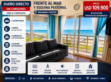 Departamento de 4 ambientes, Miramar · Frente Al Mar y Esquina Peatonal | 3 Dorm. | Miramar Centro