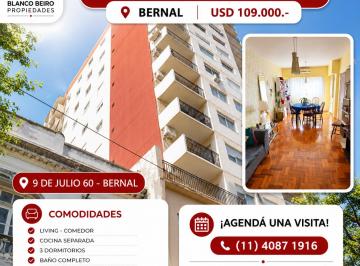 Departamento de 4 ambientes, Quilmes · Venta Departamento 4 Ambientes Bernal Centro