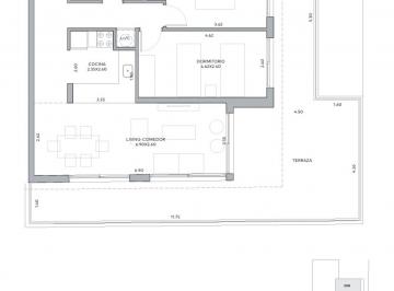 Departamento · 68m² · 3 Ambientes · Dos Dorm. con Gran Terraza Al Frente