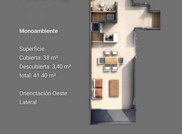 Departamento · 38m² · 1 Ambiente · Venta - Monoambiente - Tipología G - Centro Oeste - Neuquén Capital