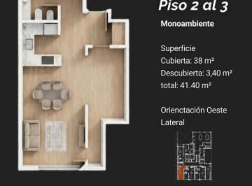 Departamento · 38m² · 1 Ambiente · Venta - Monoambiente - Tipología G - Centro Oeste - Neuquén Capital