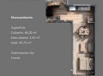 Departamento · 46m² · 1 Ambiente · Venta - Monoambiente - Tipología K - Centro Oeste - Neuquén Capital