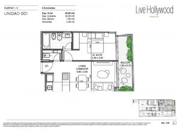Departamento · 40m² · 2 Ambientes · Venta de Departamento 2 Ambientes en Palermo Hollywood