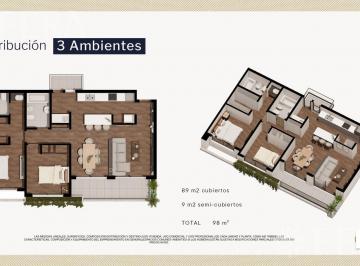 Departamento · 88m² · 3 Ambientes · Venta Departamento 3 Ambientes con Balcón en Berazategui