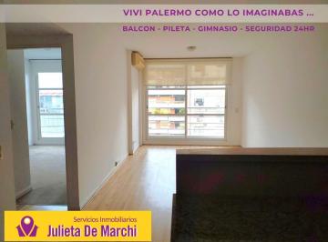 Departamento 52m² Alquiler Palermo Nuevo · Viví Palermo: 2ambientes con Balcón, Pileta y Gym - Apto/prof