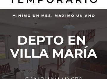 Departamento de 2 ambientes, Villa María · Se Alquila Departamento Temporario