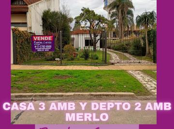 Casa de 4 ambientes, Merlo · Chalet de 3 Ambientes y Departamento de 2 Ambientes en Venta - Merlo