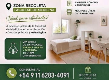 Departamento de 1 ambiente, Recoleta · Alquiler a Estudiantes