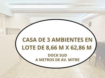 Casa · 138m² · 3 Ambientes · 1 Cochera · Venta Casa Tres Ambientes en Dock Sud Gran Lote