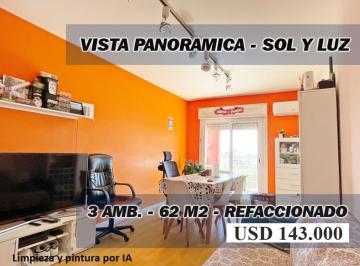 Departamento · 62m² · 3 Ambientes · 3 Amb. 62 m², Vista Panor. Luz y Sol, Palermo/colegiales