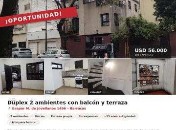 Departamento de 2 ambientes, Barracas · Dúplex 2 Ambientes con Balcón y Terraza – Barracas