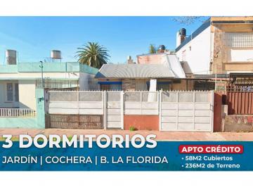 Casa · 58m² · 5 Ambientes · 1 Cochera · Casa en Venta 3 Dorm. con Jardín Barrio La Florida