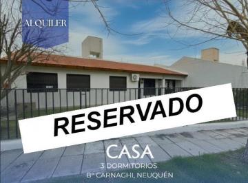 Casa · 93m² · 4 Ambientes · 1 Cochera · Alquiler Casa 3 Dorm. en B° Carnaghi, Neuquén