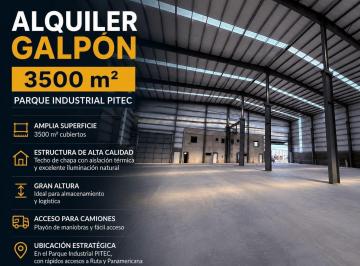 Bodega-Galpón · 3500m² · Alquiler Galpon 3500 m Parque Industrial Pitec