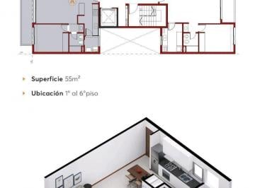 Departamento · 55m² · 2 Ambientes · Departamento en Venta a Estrenar de un Dormitorio La Plata