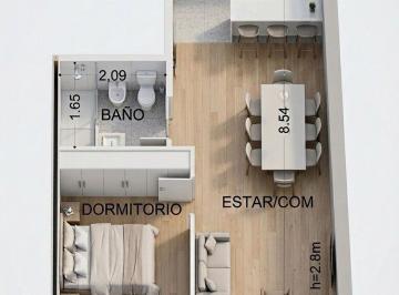 Departamento · 41m² · 2 Ambientes · Venta Departamento 2 Amb C Balcon en Pozo Coghlan