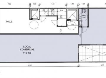 Departamento · 129m² · 1 Ambiente · Local en Pozo en Nuñez