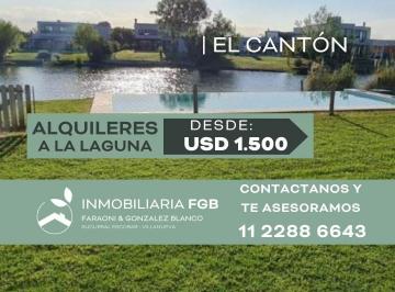Casa · 180m² · 5 Ambientes · 2 Cocheras · Casa a La Laguna con Pileta en Alquiler en El Cantón, Escobar | Consultanos Opciones con o Sin Muebl