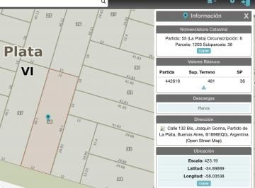 Terreno , La Plata · Título: Vendo Terreno – 12 X 40,10 – Dueño Directo